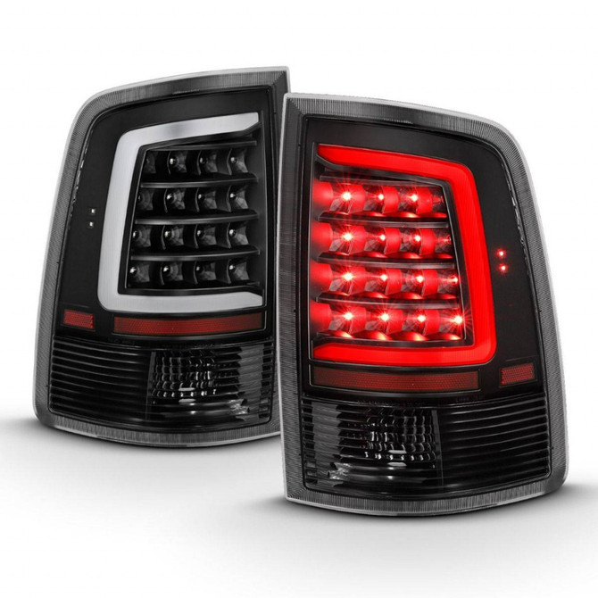 ANZO For Ram 1500 2011-2019 Tail Lights LED Plank Style Black w/Clear Lens | (TLX-anz311318-CL360A73)