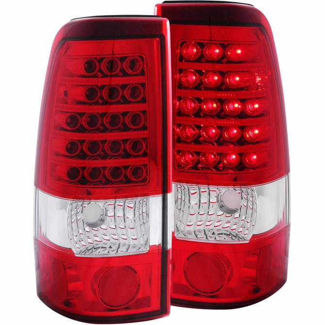 ANZO For GMC Sierra 2500 HD 2001-2006 Tail Lights LED Red/Clear | (TLX-anz311010-CL360A70)