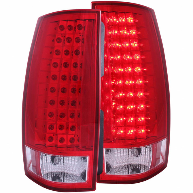 ANZO For GMC Yukon XL 1500 2000-2014 Tail Lights LED Red/Clear G4 | (TLX-anz311140-CL360A70)