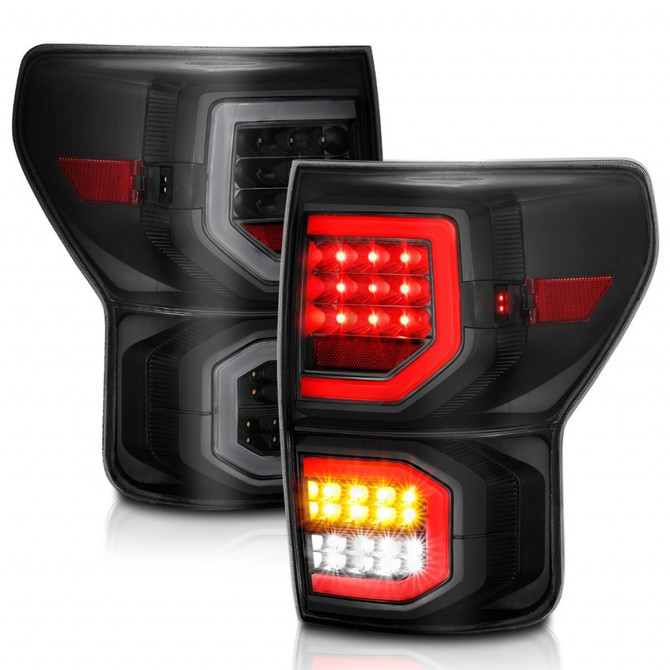ANZO For Toyota Tundra 2007-2013 Tail Lights LED Plank Style Black w/Smoke Lens | (TLX-anz311337-CL360A70)