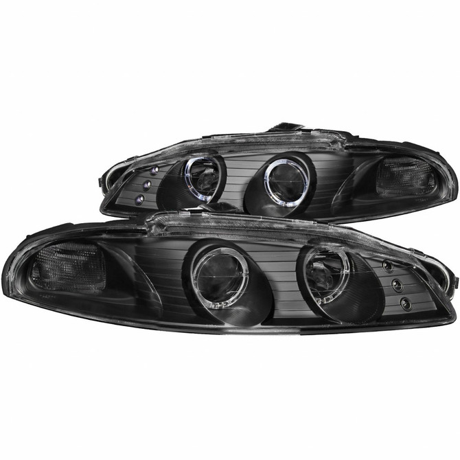 ANZO For Mitsubishi Eclipse 1997-1999 Projector Headlights with Halo Black G2 | (TLX-anz121365-CL360A70)