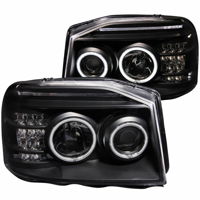 ANZO For Nissan Frontier 2001-2004 Projector Headlights w/ Halo Black (CCFL) | (TLX-anz111172-CL360A70)