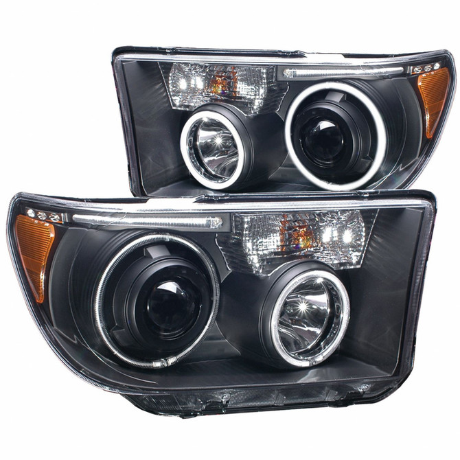 ANZO For Toyota Tundra 2007-2013 Projector Headlights w/ Halo Black (CCFL) | (TLX-anz111174-CL360A70)