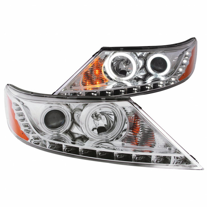 ANZO For Kia Sorento 2011 2012 2013 Projector Headlights w/ Halo Chrome (CCFL) | (TLX-anz111249-CL360A70)