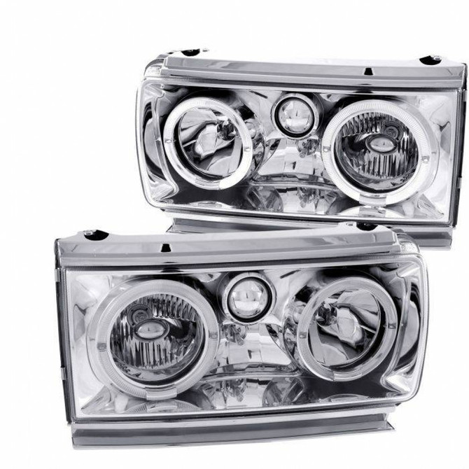 ANZO For Toyota Land Cruiser 1991 92 93 1994 Crystal Headlights w/ Halo Chrome | (TLX-anz111092-CL360A70)
