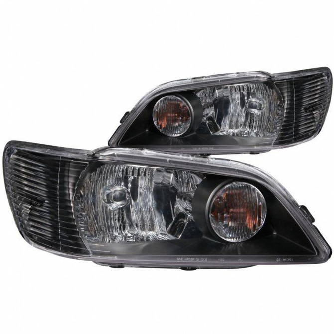 ANZO For Mitsubishi Lancer 2002 2003 Crystal Headlights Black | (TLX-anz121101-CL360A70)