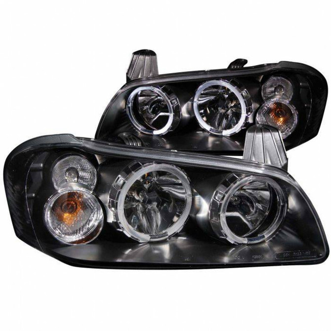 ANZO For Nissan Maxima 2002 2003 Crystal Headlights w/ Halo Black | (TLX-anz121113-CL360A70)