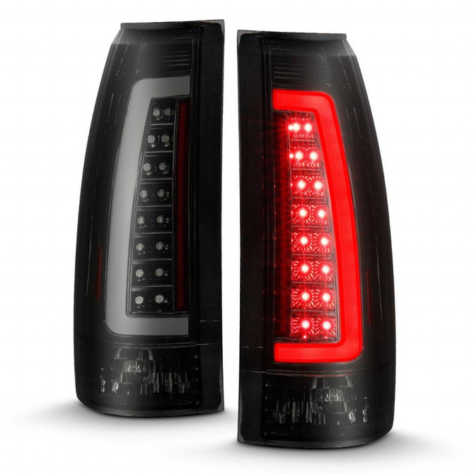 ANZO For Chevy K3500 1988-2000 Tail Lights LED Black Housing Smoke Lens Pair | (TLX-anz311345-CL360A84)