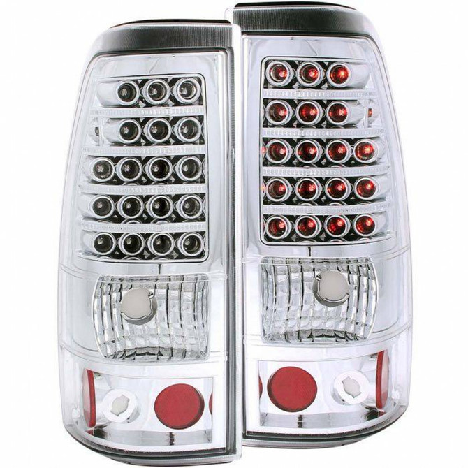 ANZO For Chevy Silverado 1500 HD 2003 04 05 2006 Tail Lights LED Chrome | (TLX-anz311008-CL360A71)