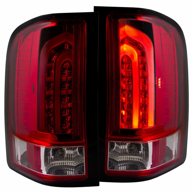 ANZO For Chevy Silverado 1500 2007-2013 Tail Lights LED Red/Clear G2 | (TLX-anz311225-CL360A72)