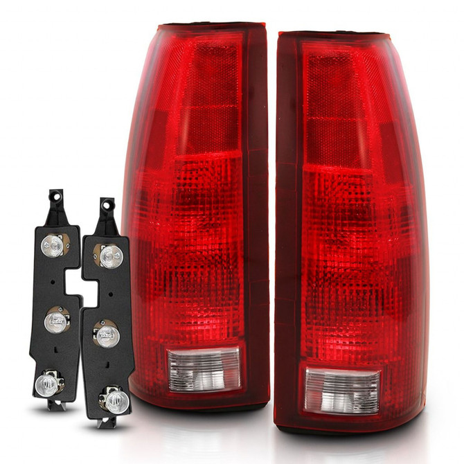 ANZO For Chevy C1500 Suburban 92-99 Tail Light Red/Clear Lens w/ Circuit Board | 311300 (TLX-anz311300-CL360A75)