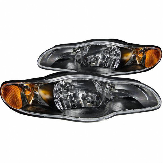 ANZO For Chevy Monte Carlo 2000-2005 Crystal Headlights Black | (TLX-anz121165-CL360A70)