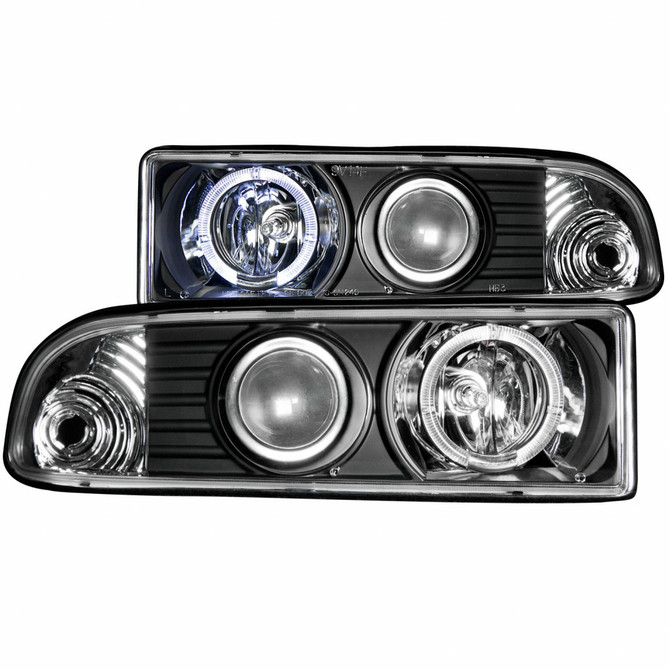 ANZO For Chevy S-10 1998-2005 Projector Headlights w/ Halo Black | (TLX-anz111015-CL360A70)