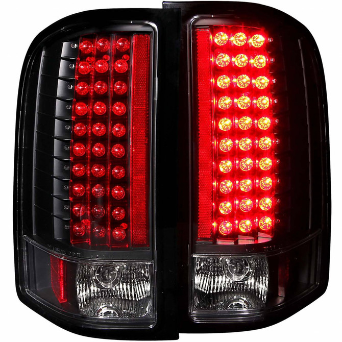 ANZO For Chevy Silverado 3500 HD 2007-2014 Tail Lights LED Black | (TLX-anz311081-CL360A70)