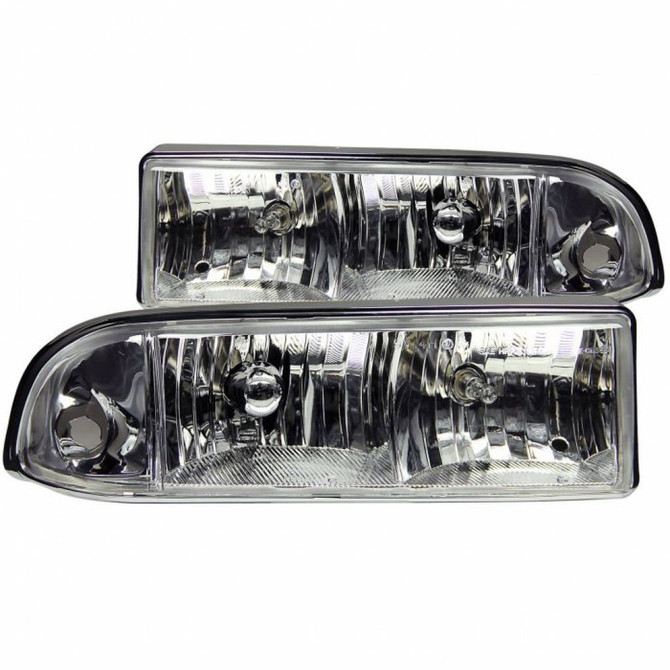 ANZO For Chevy S10/Blazer 1998-2004 Crystal Headlights Chrome | (TLX-anz111014-CL360A70)