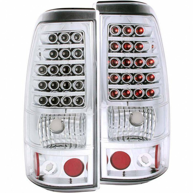 ANZO For Chevy Silverado 2500 HD 2003 04 05 2006 Tail Lights LED Chrome | (TLX-anz311008-CL360A70)