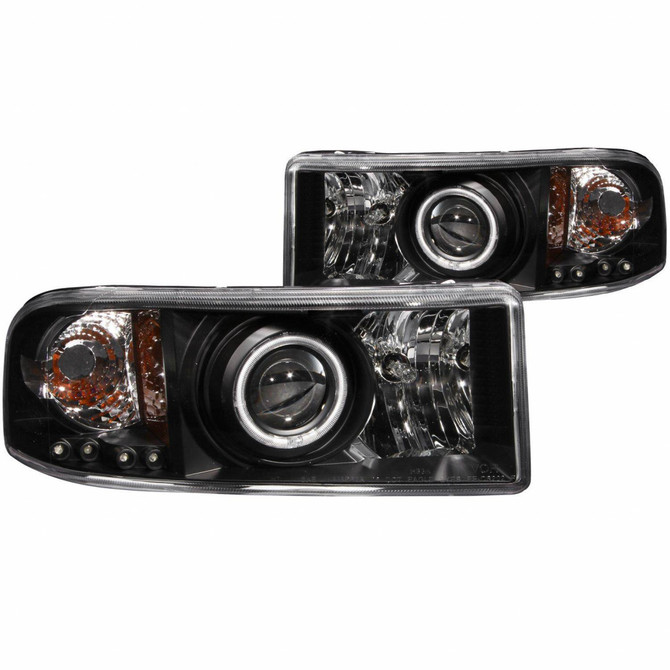 ANZO For Dodge Ram 2500/3500 1994-2002 Projector Headlights | w/Halo Chrome | (TLX-anz111065-CL360A70)
