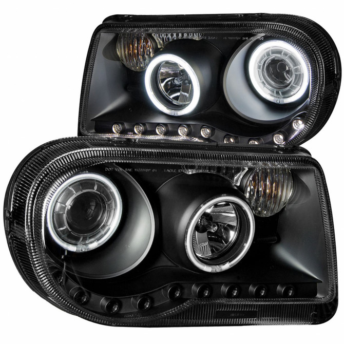 ANZO For Chrysler 300 2005-2010 Projector Headlights w/ Halo Black (CCFL) G2 | (TLX-anz121251-CL360A70)