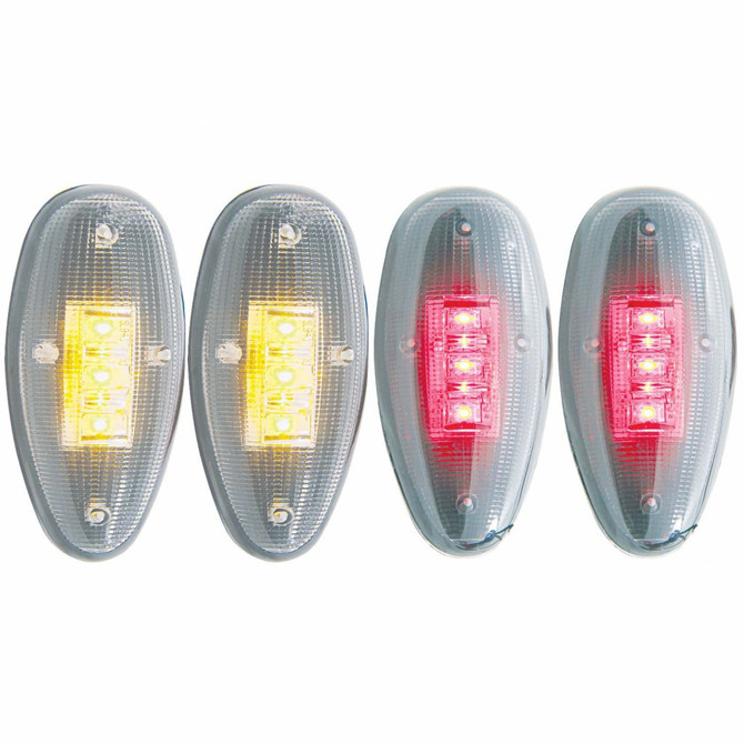 ANZO For Chevy Silverado 3500 HD 2007-2014 Fender Light LED Kit Clear | 2pc Amber / 2pc - Red (TLX-anz861081-CL360A71)