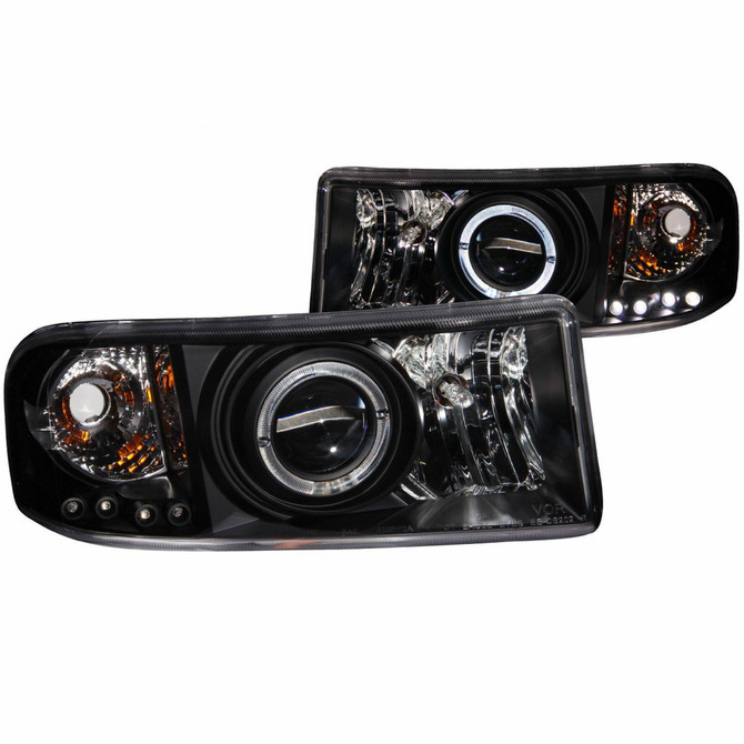 ANZO For Dodge Ram 1500 1994-2001 Projector Headlights w/ Halo Black | (TLX-anz111196-CL360A71)