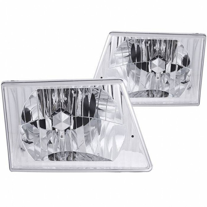 ANZO For Ford E-350 Econoline 1992-1998 Crystal Headlights Chrome | (TLX-anz111026-CL360A70)