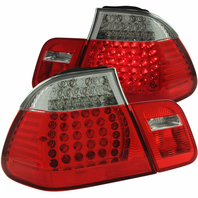ANZO For BMW 328i 1999 2000 Tail Lights LED Red/Clear 4pc | (TLX-anz321004-CL360A72)