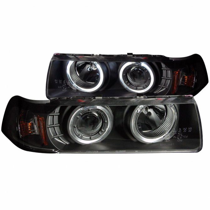 ANZO For BMW 318i 1992-1998 Projector Headlights w/ Halo Black G2 1 pc | (TLX-anz121325-CL360A72)