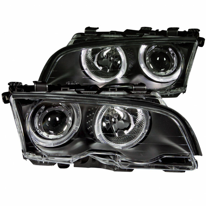 ANZO For BMW 3 Series 1999-2001 Projector Headlights E46 w/ Halo Black | (TLX-anz121013-CL360A70)