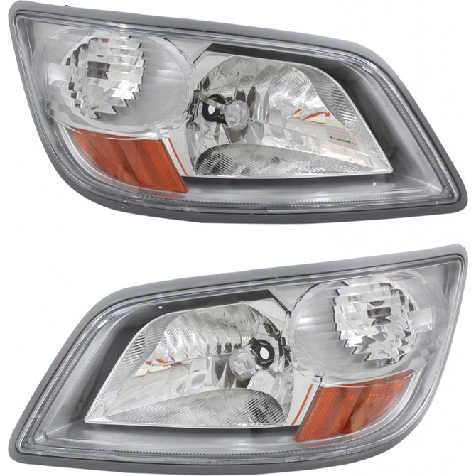 For Hino 358 Headlight 2008-2017 Driver and Passenger Side Pair / Set | Halogen | w/o Bulbs | 81150E0530 + 81110E0530 (PLX-M0-USA-RH10010004-HD-CL360A73)