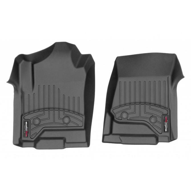 WeatherTech Floor Liners For Chevy Silverado 1500 2014-2021 Vinyl - Front - Black | Double/Crew Cab (TLX-wet449681V-CL360A70)