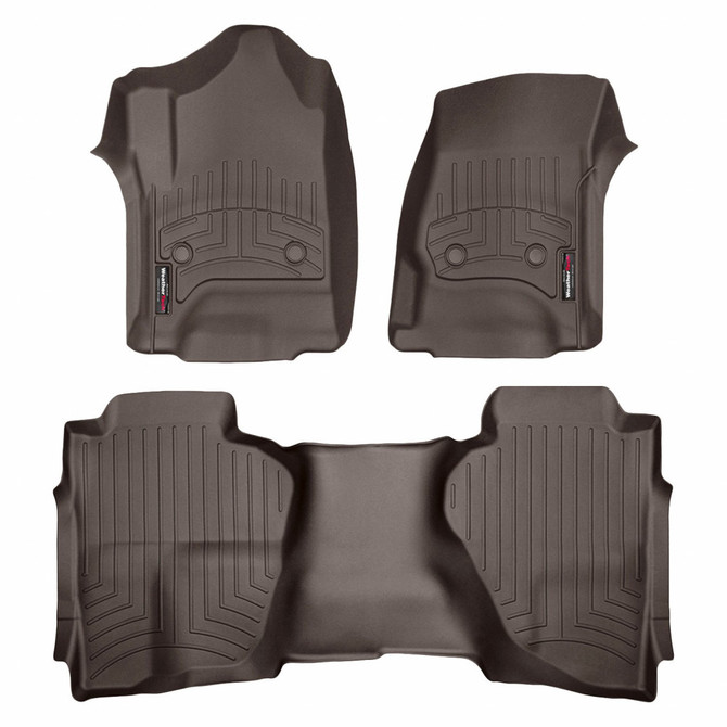 WeatherTech Floor Liner For Chevy Silverado 1500 2014-2021 | Front & Rear | Cocoa |  (TLX-wet476071-475423-CL360A70)