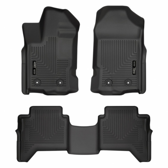 Husky Liners For Ford Ranger 2019 Weatherbeater Floor Liner Front & 2nd Seat | Black (TLX-hsl94101-CL360A70)