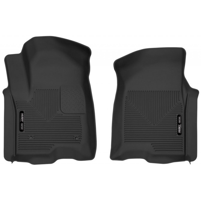 Husky Liners For Chevy Silverado 3500 HD 2020 X-Act Contour Floor Liners | Front Row Black (TLX-hsl54101-CL360A72)