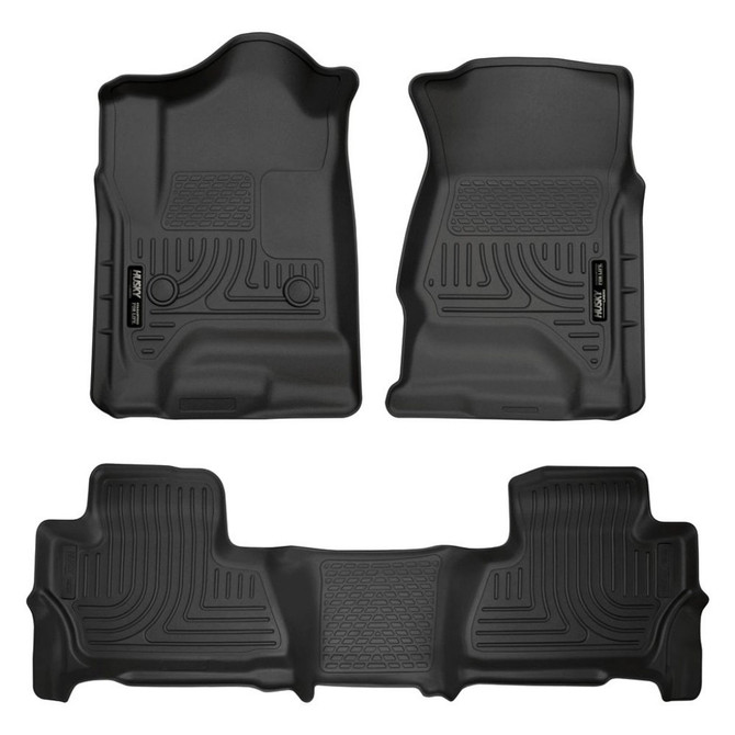 Husky Liners For Chevy Suburban 2015-2020 WeatherBeater Floor Liners Black | Front & 2nd Seat Black (TLX-hsl99211-CL360A70)
