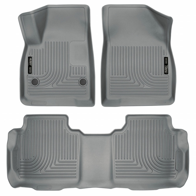 Husky Liners For GMC Acadia 2017-2020 Floor Liners Weatherbeater Front 2nd Seat | Grey (TLX-hsl99142-CL360A71)