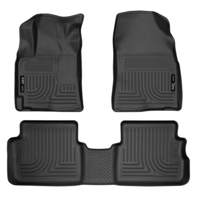 Husky Liners For Toyota Corolla 2009-2013 Floor Liners WeatherBeater Combo | (FWD) | Black (TLX-hsl98531-CL360A70)