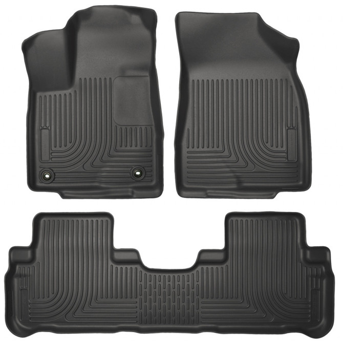 Husky Liners For Toyota Highlander 2017-2019 Weatherbeater Floor Liners Black | Front & 2nd Seat (TLX-hsl99601-CL360A70)
