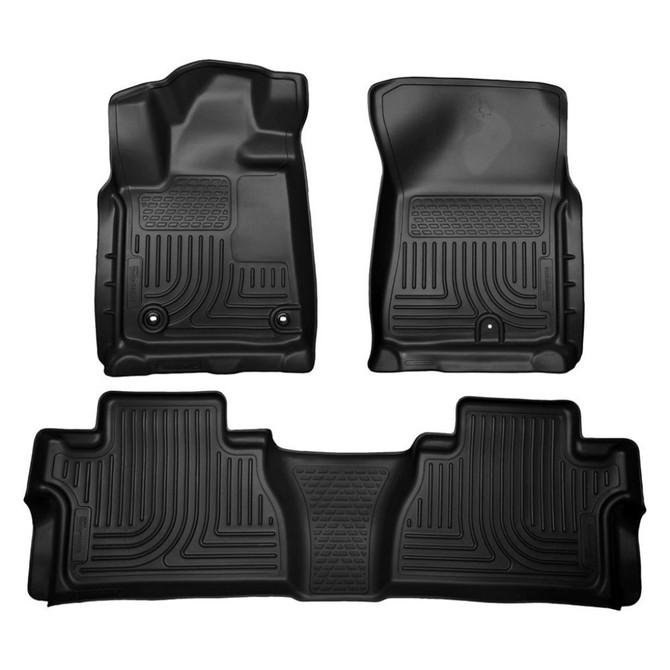 Husky Liners For Toyota Tundra 2014-2020 Weatherbeater Floor Liners Black | Front & 2nd Seat (TLX-hsl99581-CL360A70)