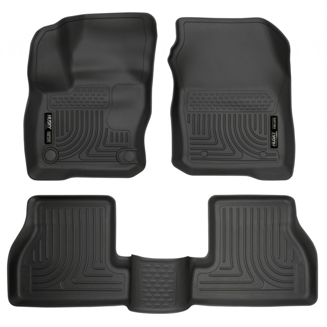 Husky Liners For Ford Focus RS 2016-2018 Floor Liners Weatherbeater Front | 2nd Seat | Black (TLX-hsl99781-CL360A70)
