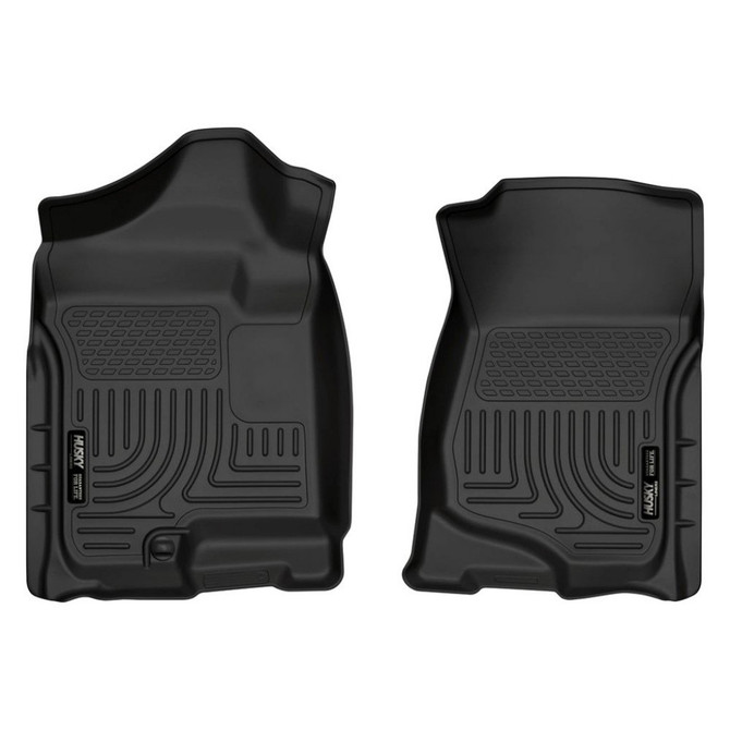 Husky Liners For Chevy Silverado 3500 HD 2007-2014 Weatherbeater Floor Liners | Front Seat Black (TLX-hsl18201-CL360A76)