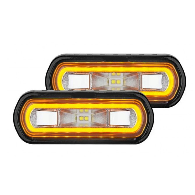 Rigid-Industries Surface Mount LED Spreader SR-L Series w/ Amber Halo | Universal | Pair