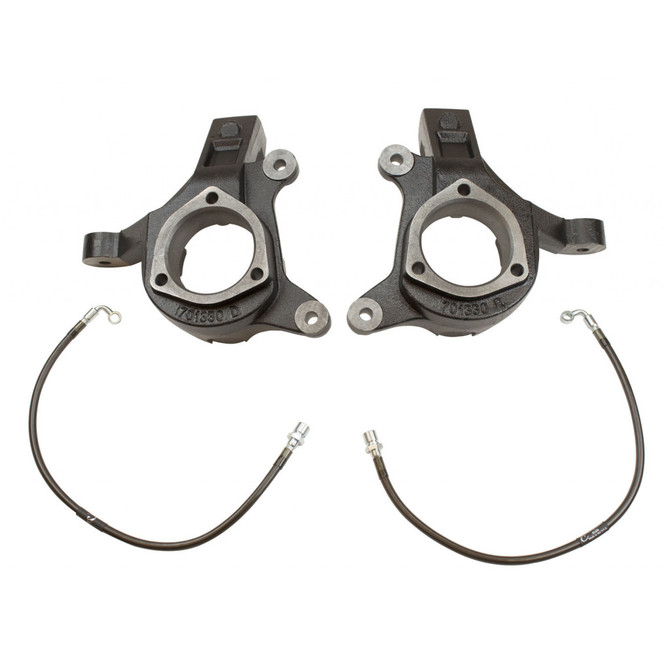 MaxTrac Lift Spindles For Cadillac Escalade 2007-2014 | Front | 3in | 2WD | w/ Extended DOT Compliant Brake Lines