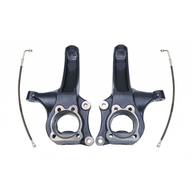 MaxTrac Lift Spindles For Chevy Colorado 2015 16 17 18 19 2020 | Front | 4in | w/ Extended DOT Compliant Brake Lines | 2WD