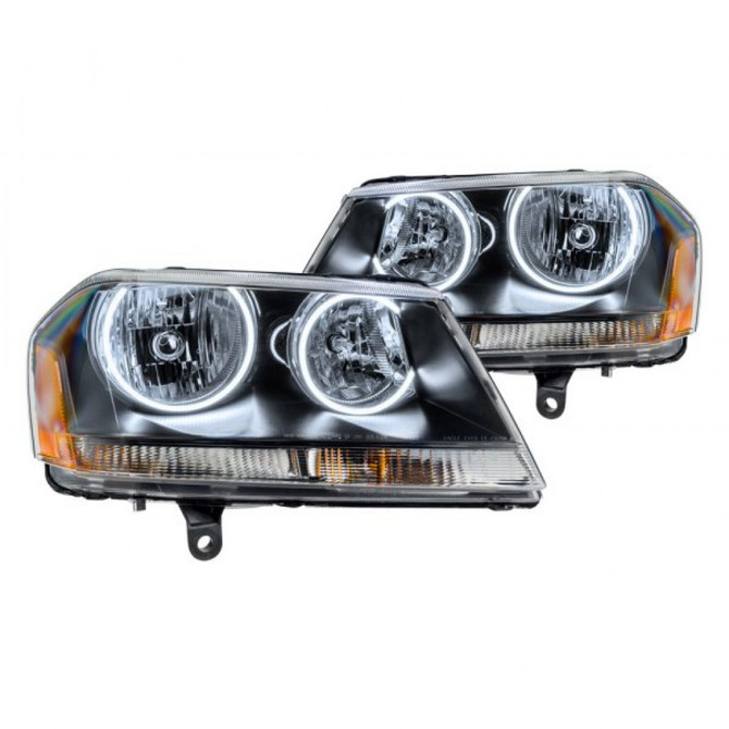 Oracle Headlights For Dodge Avenger 2008-2014 | Surface Mount Device | Black Housing | White