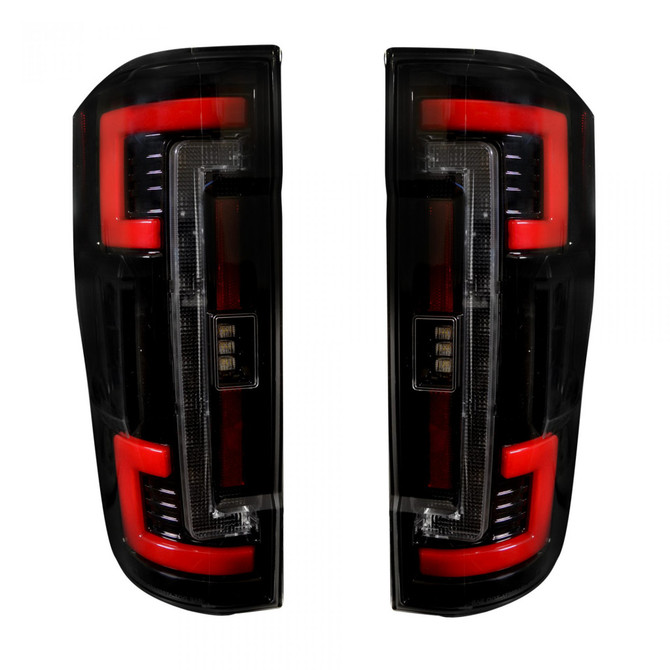 Recon Tail Lights For Ford F-250/F-350/F-450/F-550 Super Duty 2017 2018 2019 | LED | w/ Blind Spot Warning System | Smoked