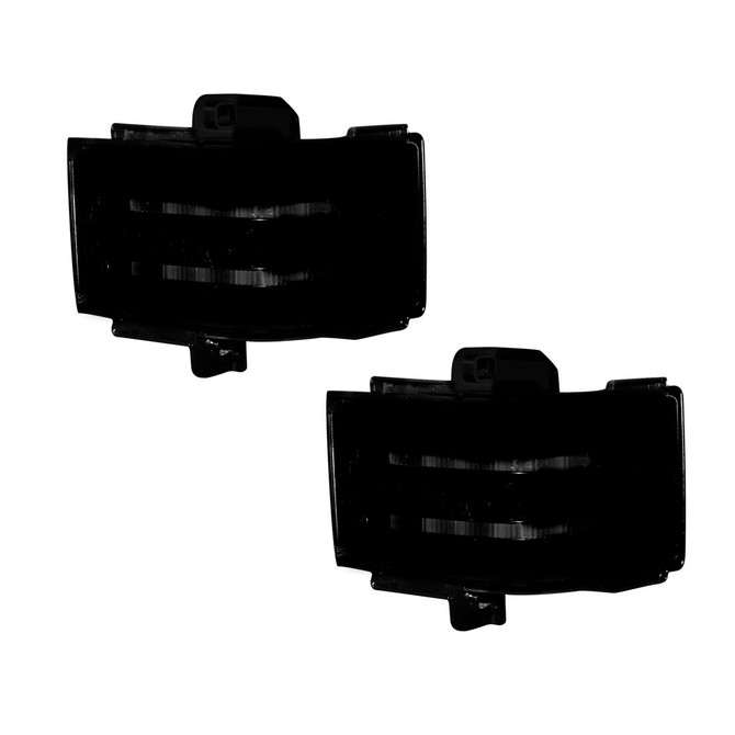 Recon Towing Mirror Lights For Ford F-250/F-350/F-450 Super Duty 2017-2022 | 2 Piece Set | w/ White LED Running Lights | w/ Amber Flashing LED Turn Signal | Smoked