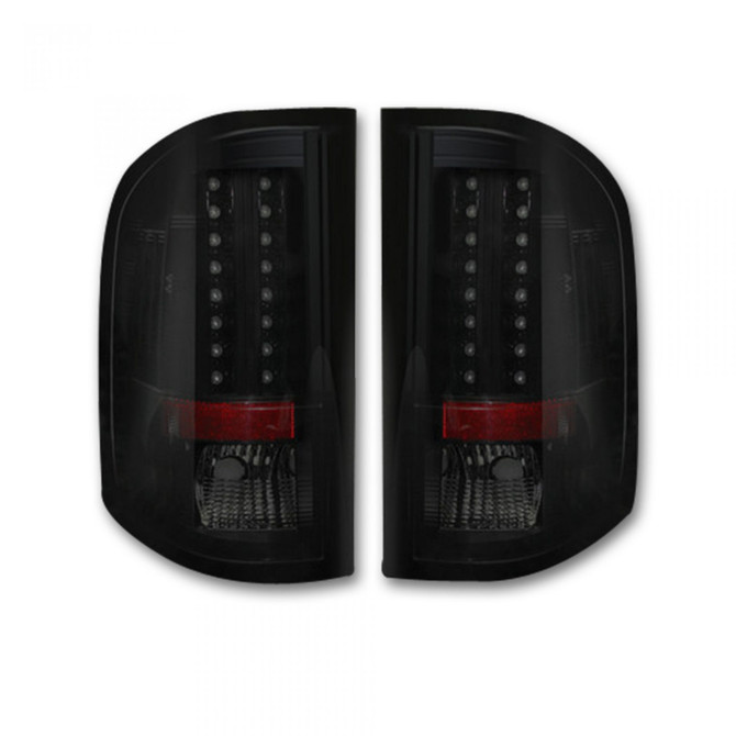 Recon Tail Lights For Chevy Silverado 2007-2014 Driver and Passenger Side | Pair | LED | Single Wheel & Dually | Smoked Lens