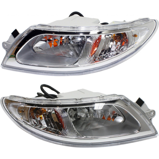 For International 4200LP Headlight Assembly 2003 04 05 06 2008 Driver and Passenger Side Pair / Set | Halogen Type | IH2502101 + IH2503101 | 3574387C93 + 3574388C93 (PLX-M0-USA-REPI100172-HD-CL360A75)