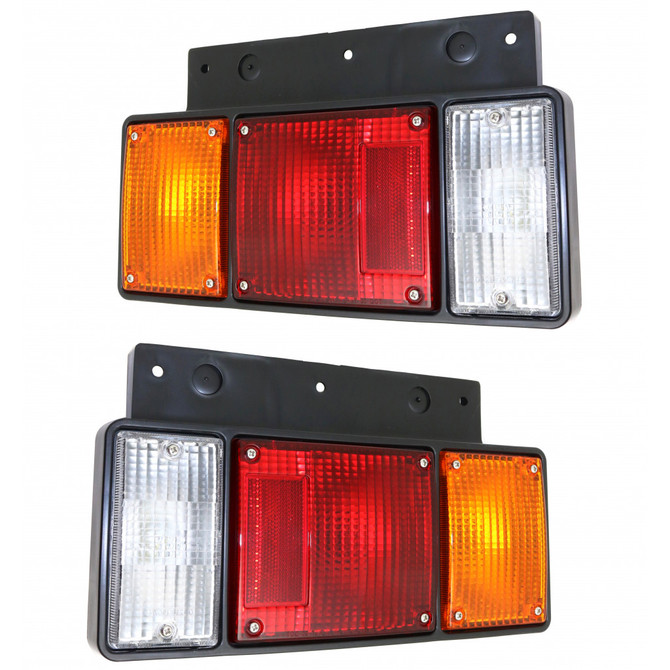 For Isuzu NRR Heavy Duty Truck Tail Light 2005 Driver and Passenger Side Pair / Set | 8970658100 + 8970658090 (PLX-M0-USA-REPI730136-HD-CL360A73)