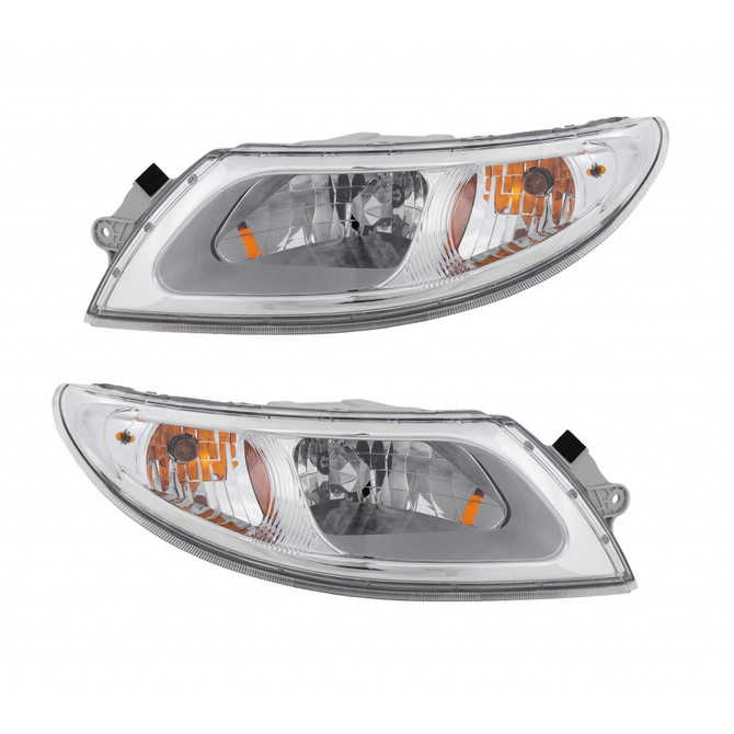 For International 8500 Headlight Assembly 2002 03 04 05 06 2007 Driver and Passenger Side Pair / Set | Halogen Type | IH2502101 + IH2503101 | 3574387C93 + 3574388C93 (PLX-M0-USA-REPI100172-HD-CL360A73)